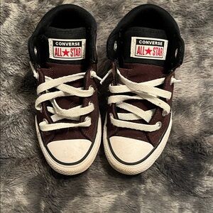 Converse Kids' Black and Burgundy Sneakers